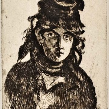 MANET, Edouard (1832-83) / Portrait of Berthe Morisot / 1872 / drypoint